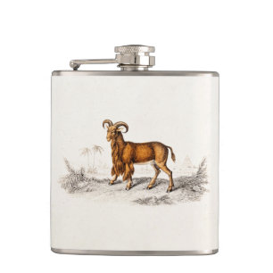 Cantil Cabra farpada do vintage que tira cabras retros da