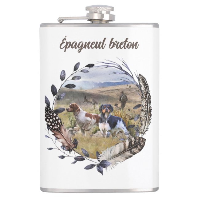 Cantil Caça de codorniz com uma Bretanha espanhola, Arte (Frente)