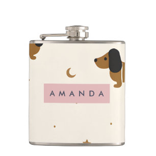 Cantil Cachorrinho Marrom Bonito Personalizado Dachshund