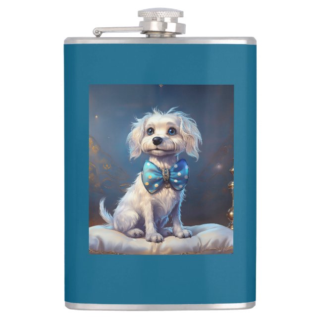 Cantil Cachorrinho Muito Fofo Com Gravata Borboleta Azul (Frente)