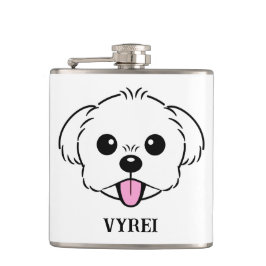 Cantil Cachorro Branco Bichon Cachorro Esticando A Língua