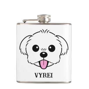 Cantil Cachorro Branco Bichon Cachorro Esticando A Língua