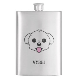 Cantil Cachorro Branco Bichon Cachorro Esticando A Língua