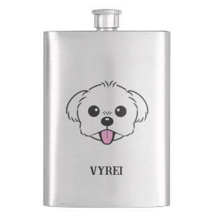 Cantil Cachorro Branco Bichon Cachorro Esticando A Língua