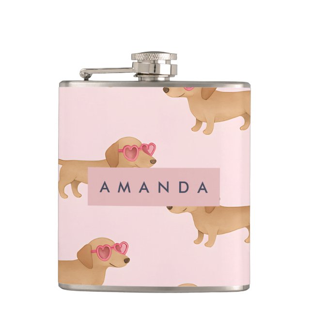 Cantil Cachorro Dachshund Adorável Personalizado (Frente)