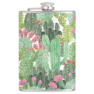 Cantil Cacto Pintado à Mão: Verde Deserto