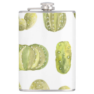 Cantil Cactus Bonito, Decoração Sem Costura De Aquarela.