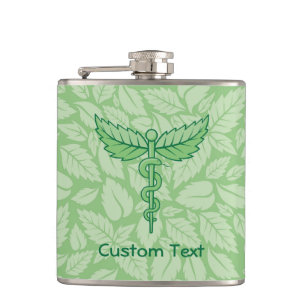 Cantil Caduceus com Folha de Fundo de Folhas