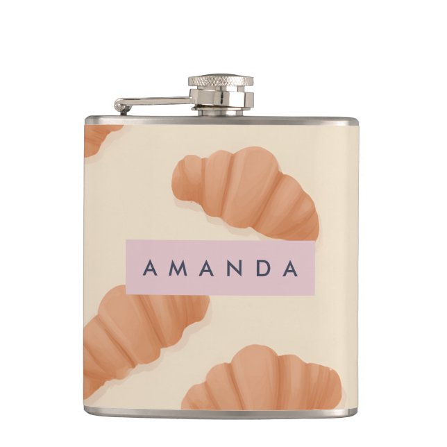 Cantil Café Croissante de Pastel Cuja Folha foi Personali (Frente)