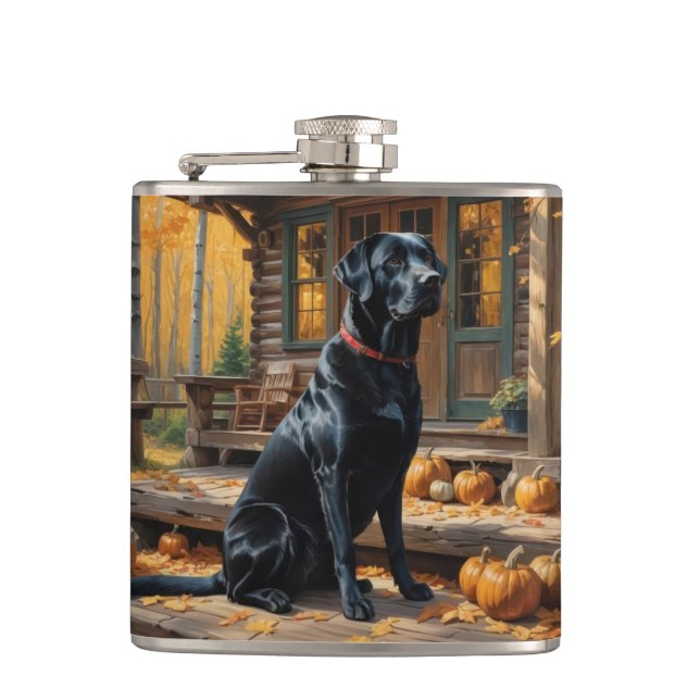 Cantil Café preto Labrador Retriever Log Cabine (Frente)