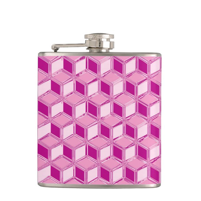 Cantil Caixas 3D cromadas - rosa fúcsia (Frente)
