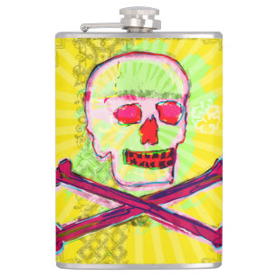 Cantil Calavera Skull pgeek Arte NFT Amarelo Verde vermel