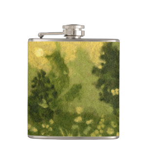 Cantil Camada de verão, pintura de lã, tons verdes de p