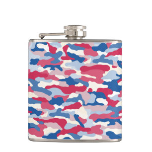 Cantil Camuflagem branca vermelha e azul 6 oz.