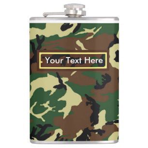 Cantil Camuflagem Militar dos EUA Woodland 6 oz ou 8 oz