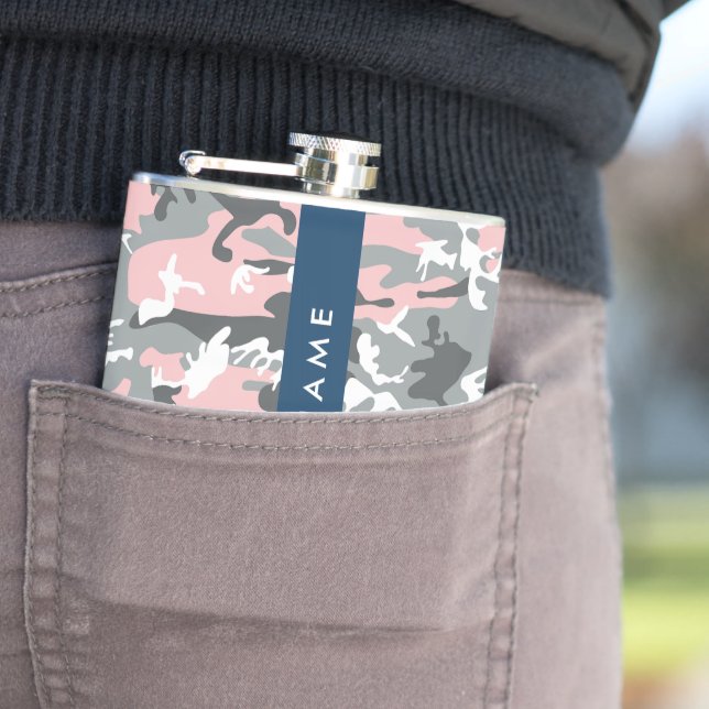 Cantil Camuflagem rosa e Cinza Seu nome Personaliza (In Situ)