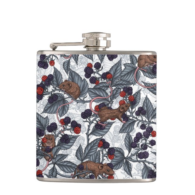 Cantil Camundongos e amoras-negras em branco (Frente)