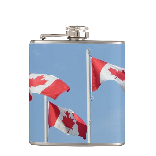 Cantil Canadá Souvenir Flask Canada Flag Drink Flask Gift (Frente)