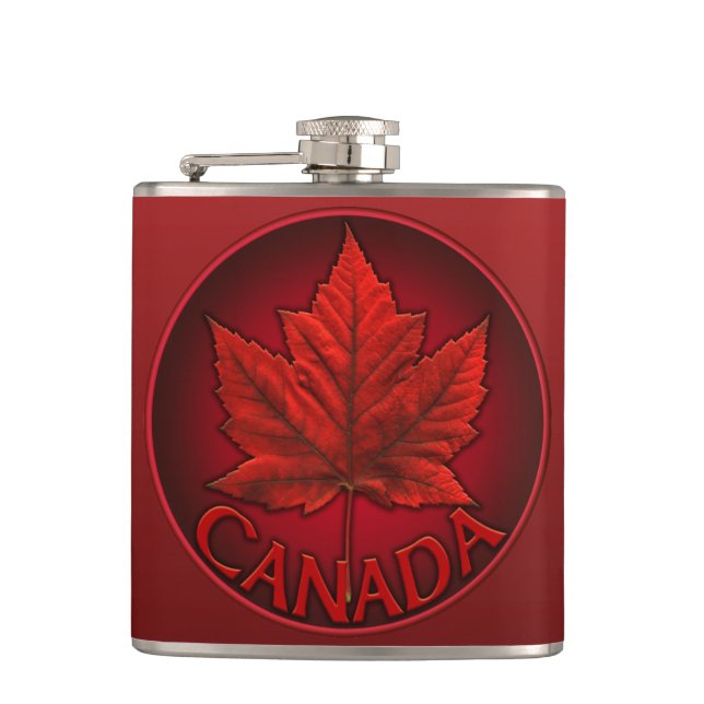 Cantil Canadá Souvenir Flask Canada Flag Drink Flask Gift (Frente)