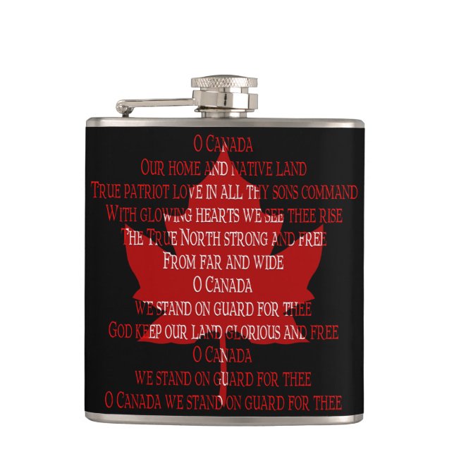 Cantil Canadá Souvenir Flask Canadian Anthemp Flask (Frente)