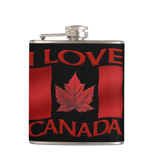 Cantil Canada Souvenir Flask I Love Canada Flask Gifts (Frente)