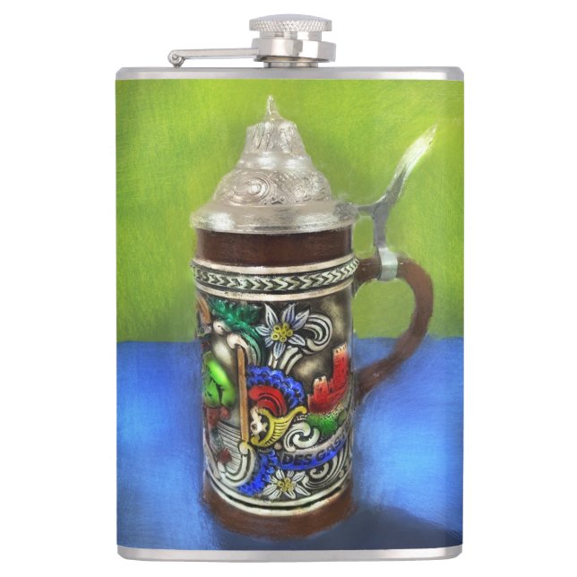 Cantil Caneca de cerveja de Cerveja Alemã com Tampa Azul (Frente)