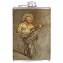 Cantando Vaqueiro Espanhol w Banjo Tocando Música 