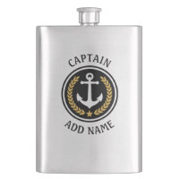 Capitão Boat Name Anchor Dourado Style Laurel Meta