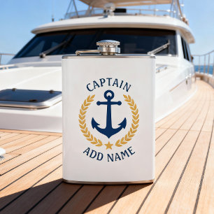Cantil Capitão Boat Name Anchor Dourado Style Laurel Whi