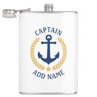 Capitão Boat Name Anchor Dourado Style Laurel Whit