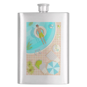 Cantil Cara de natação na praia tropical de verão