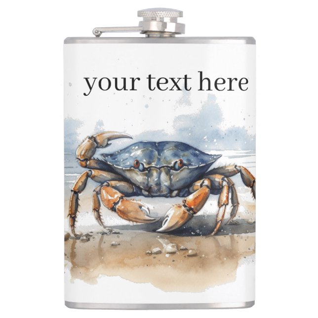 Cantil caranguejo caminhando na praia, personalizável (Frente)