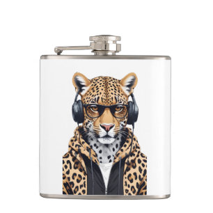 Cantil Caráter Legal e engraçado do Hoodie Vestindo Leopa