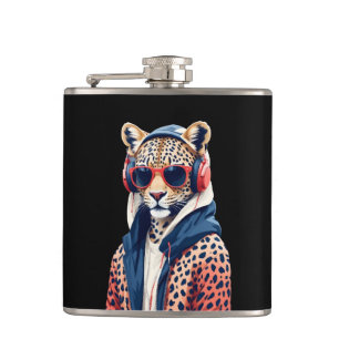 Cantil Caráter Legal e engraçado do Hoodie Vestindo Leopa