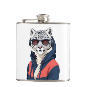 Cantil Caráter Legal e engraçado do Hoodie Vestindo Leopa