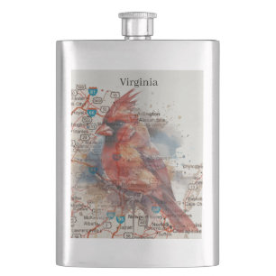 Cantil Cardinal no Mapa Rodoviário da Virgínia em Arte de