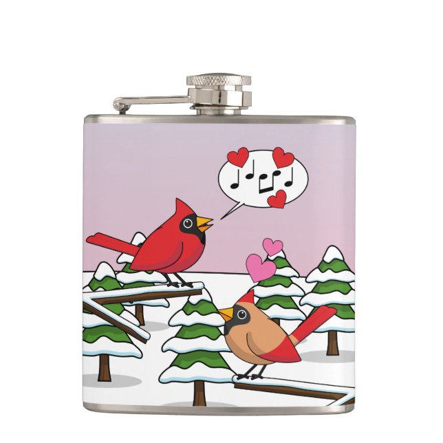 Cantil Cardinhos de Norte Vermelho Bonito Adoram Paisagem (Frente)