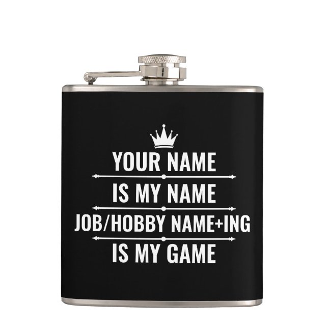 Cantil Cargo Engraçado Personalizado e Nome do Hobby (Frente)