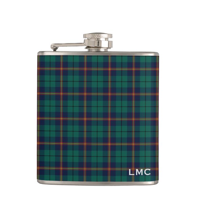 Cantil Carmichael Tartan Dark Xadrez Verde Monograma (Frente)