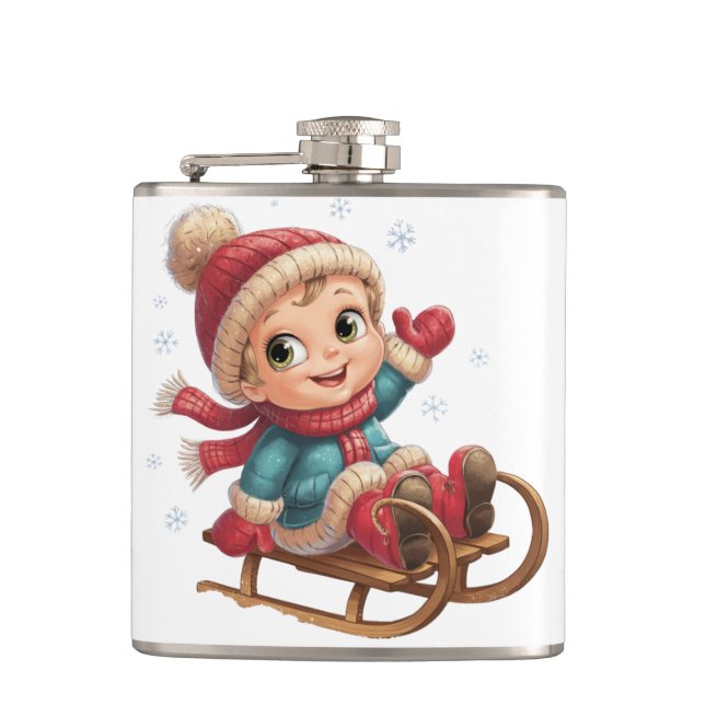 Cantil Carona de trenó de Natal com uma criança de invern (Frente)