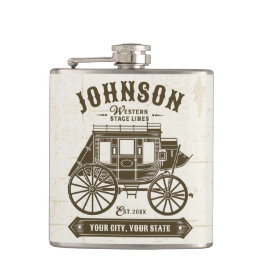 Cantil Carruagem de Stagecoach Ocidental Antiga do NOME P