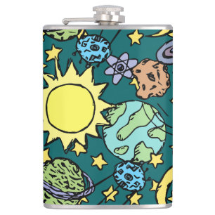 Cantil Cartoon Astronomy Flask