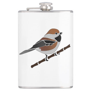 Cantil Cartoon Boreal Chickadee Bird Adorável