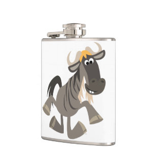 Cantil Cartoon Tap Dancing Wildebeest Hip Flask