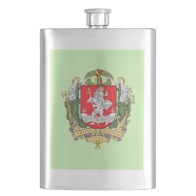 Cantil Casaco de armas de Vilnius, Lituânia Flask (Frente)