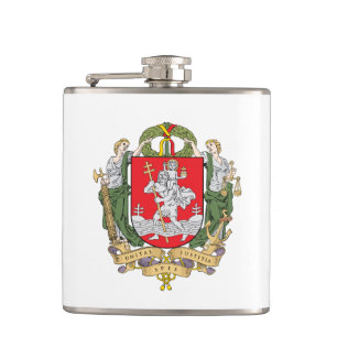 Cantil Casaco de armas de Vilnius, Lituânia Hip Flask