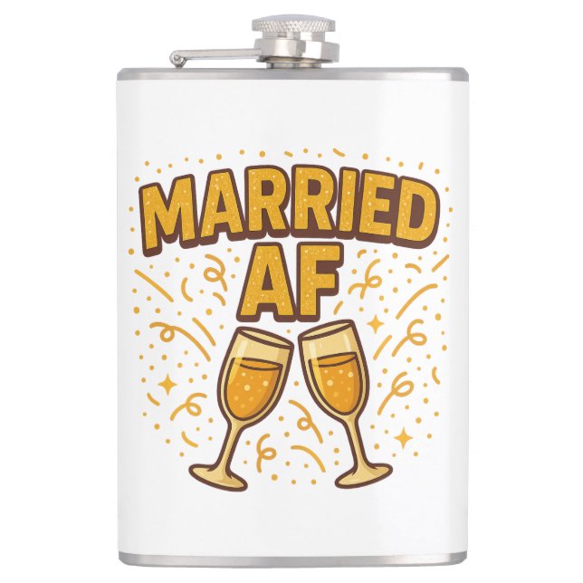 Cantil Casal Flask – Presente Divertido de Casamento (Frente)