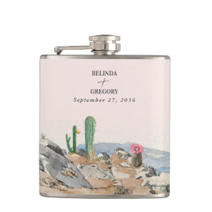 Cantil Casamento Boho Cacto Deserto Aquarela