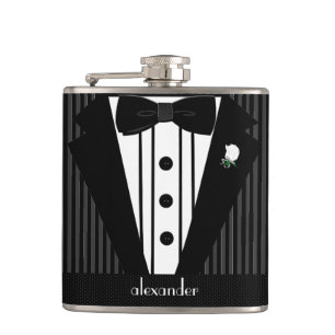 Cantil Casamento de Tuxedo com Cinza e preto em Stripe