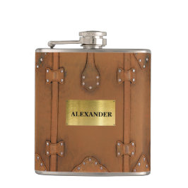 Cantil Caso do olhar do couro do Steampunk-Vintage